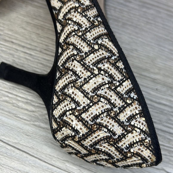 Caparros open toe sparkle black white and gold heels size 6 - Picture 12 of 15
